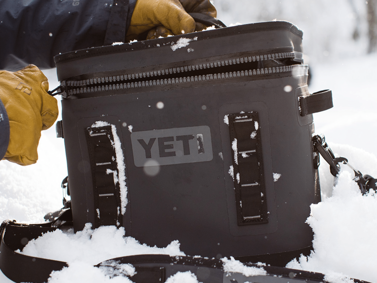 Yeti Hopper Flip 12 soft-sided cooler in snow