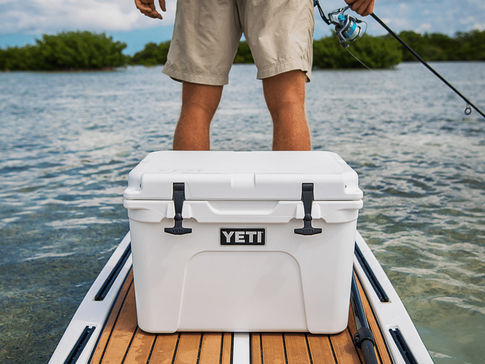 Yeti Tundra 35 hard-sided cooler on a standup paddleboard