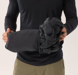 Thorium-Jacket-Black-Packed Arc'teryx Thorium Jacket with stuff sack