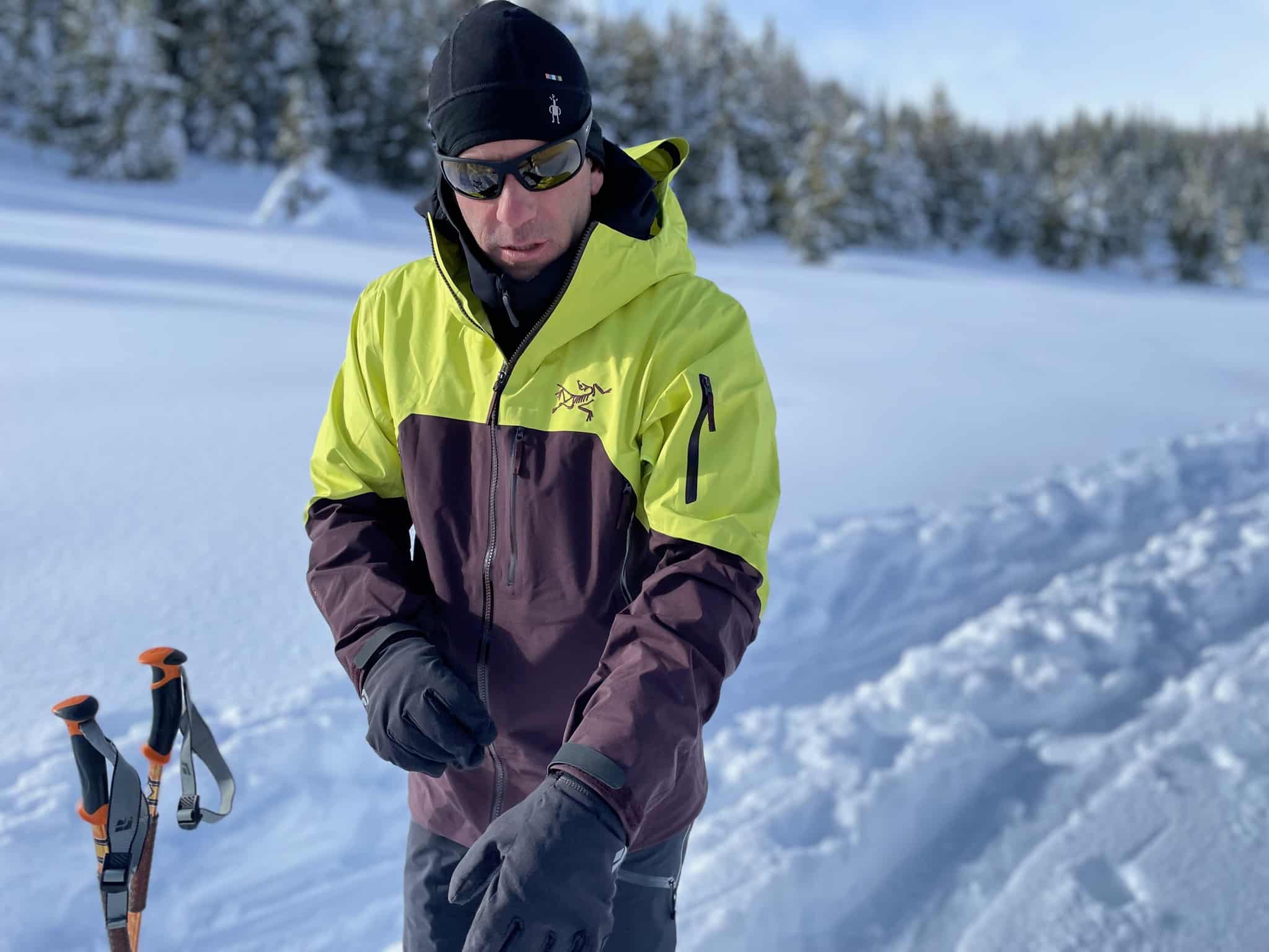 Arc'teryx Rush Jacket while ski touring in the Colorado backcountry