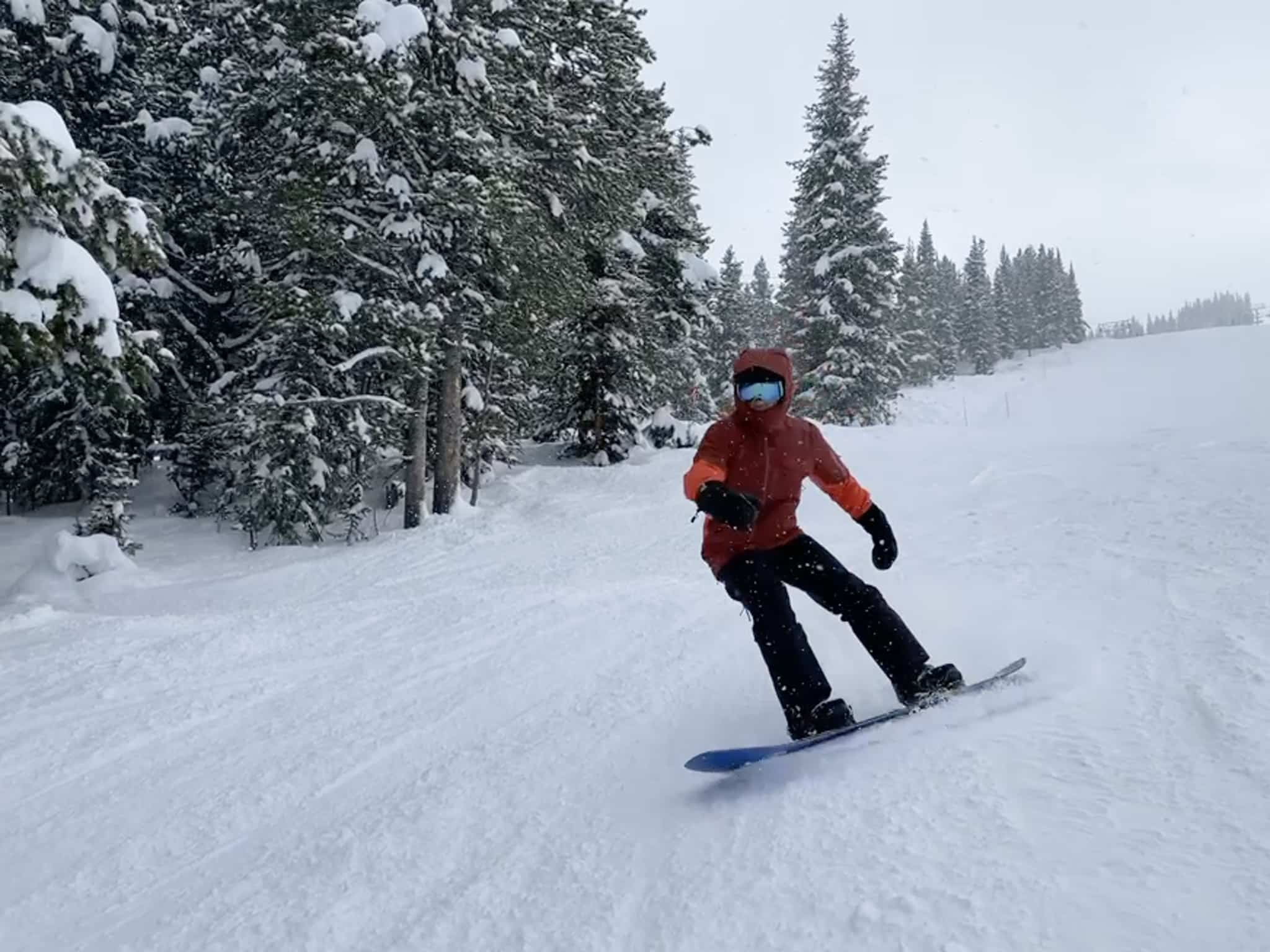 Arc'teryx Sabre SV jacket snowboarding at Copper Mountain, Colorado