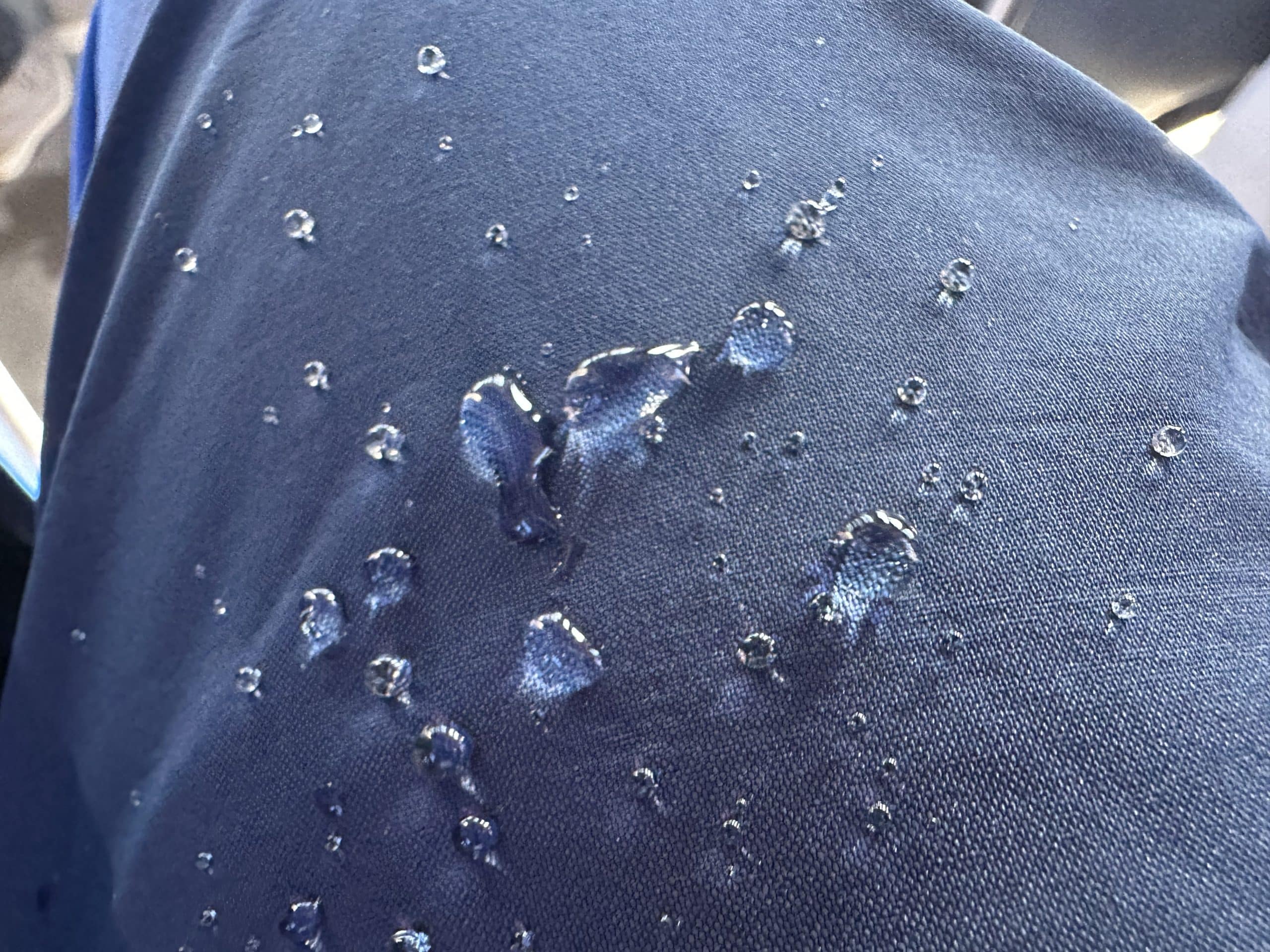 Durable Water Repellent (DWR) finish on the Stio Environ Jacket