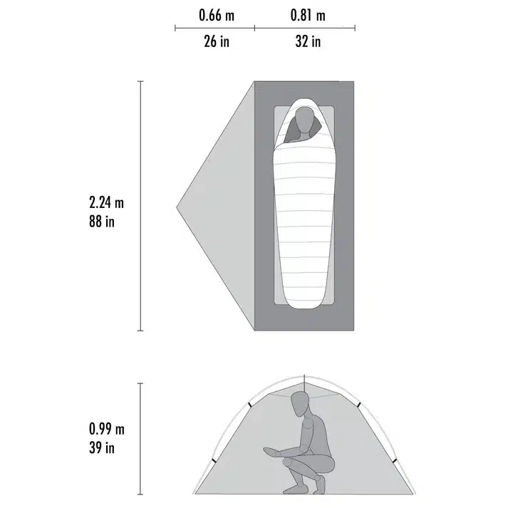 msr_hubba_lt1_dimensions The dimensions of the MSR Hubba Hubba LT 1 backpacking tent