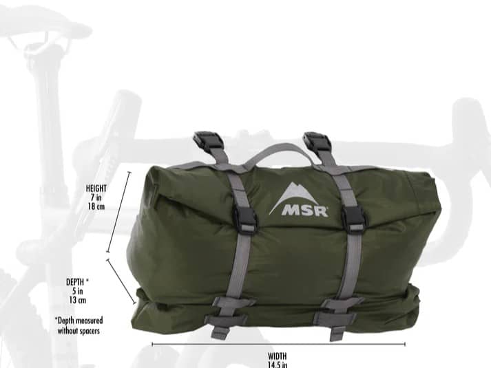 The waterproof carry bag for the MSR Hubba Hubba 2 Bikepack