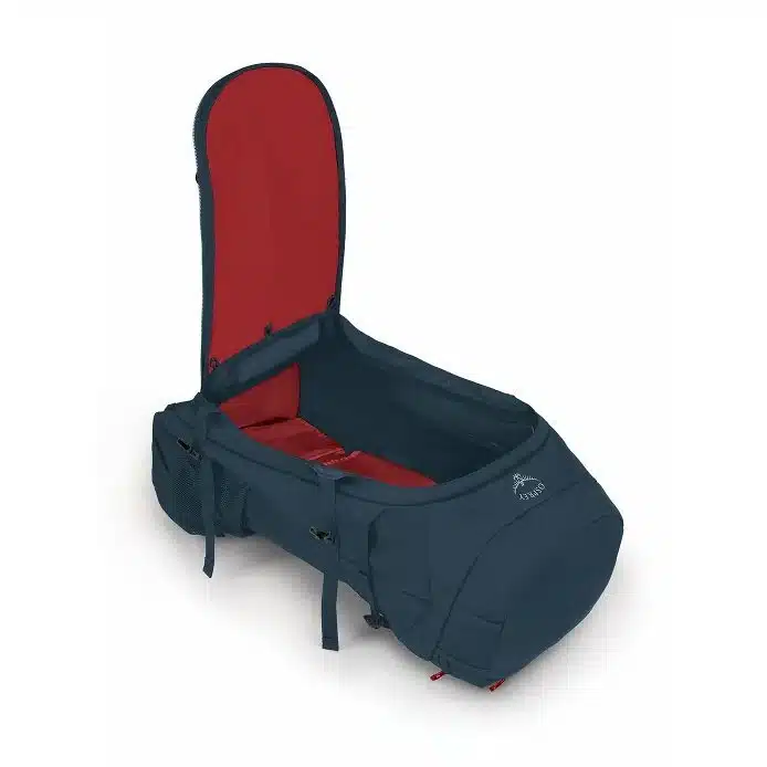 The Osprey Farpoint Trek 75L travel backpack.
