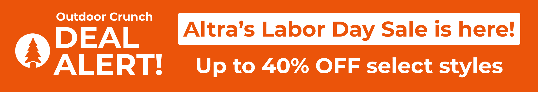 Altra Shoes Labor Day sale banner desktop