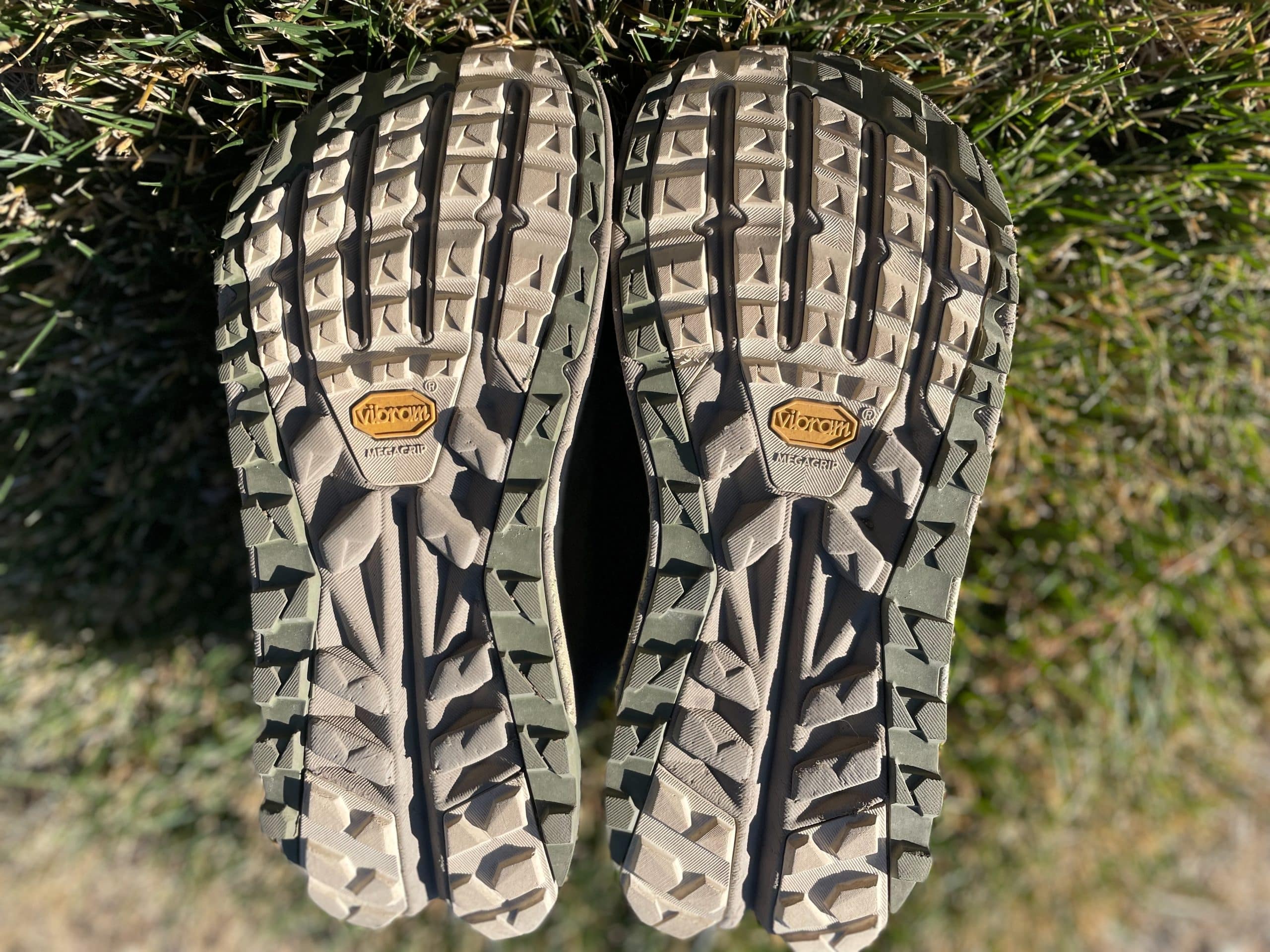 Closeup image of the sole on the Altra Olympus 6 Hike Mid GTX
