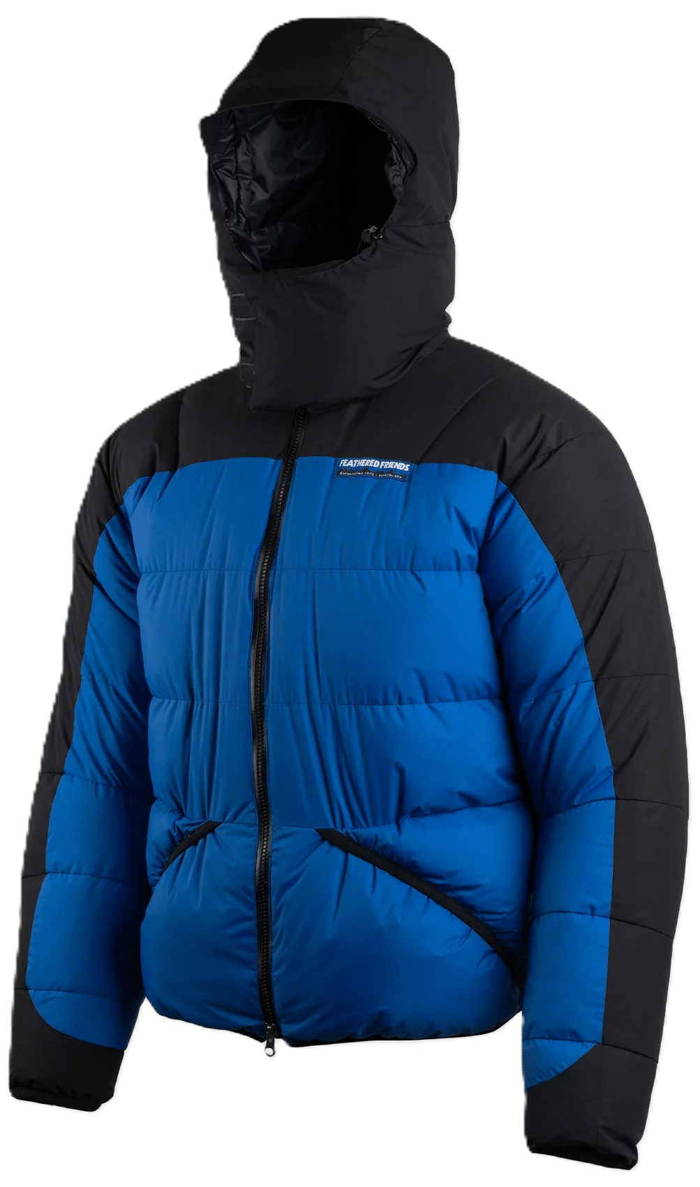 Feathered Friends Volant down jacket in blue.