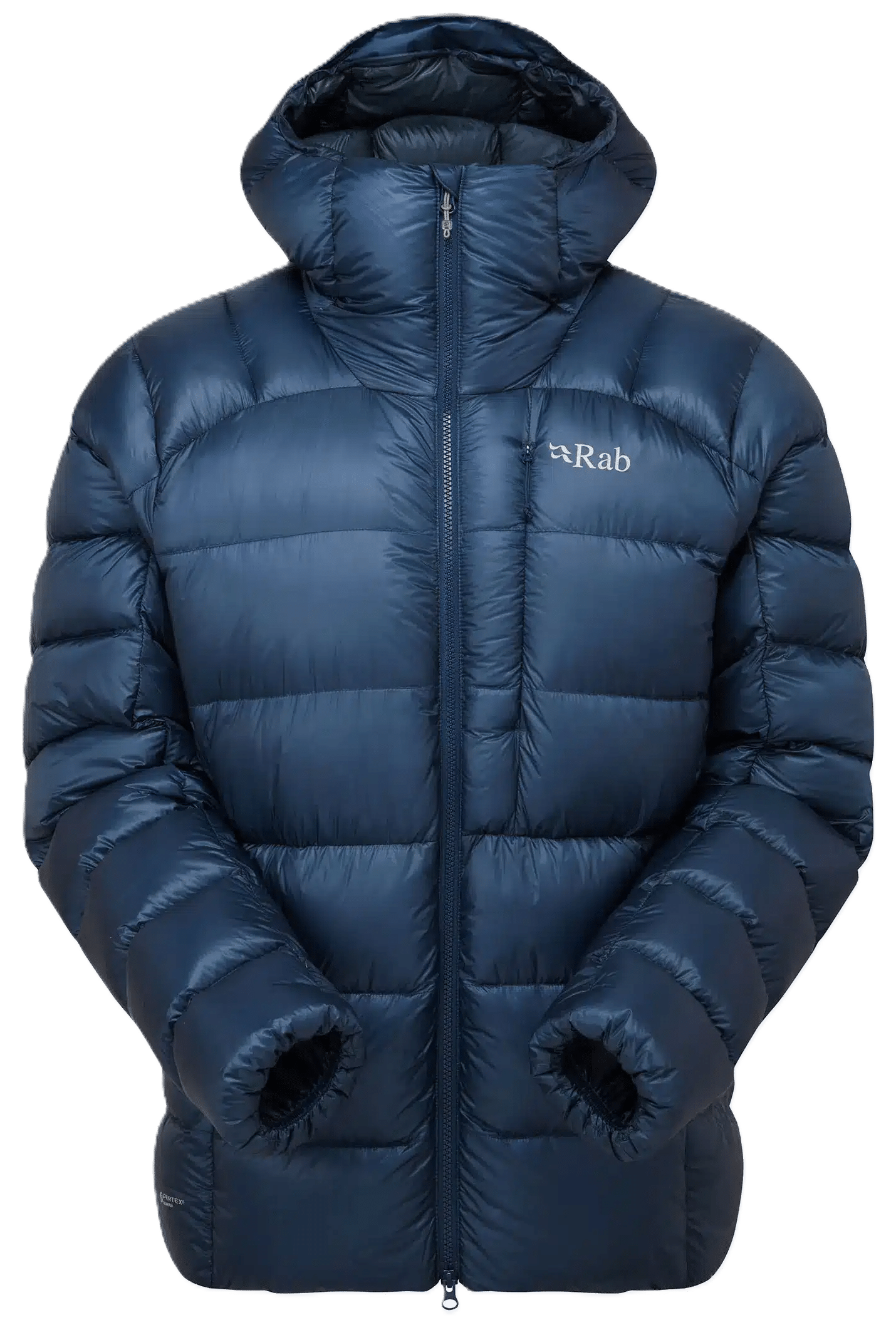 Rab Mythic Ultra lightweight down jacket in blue.