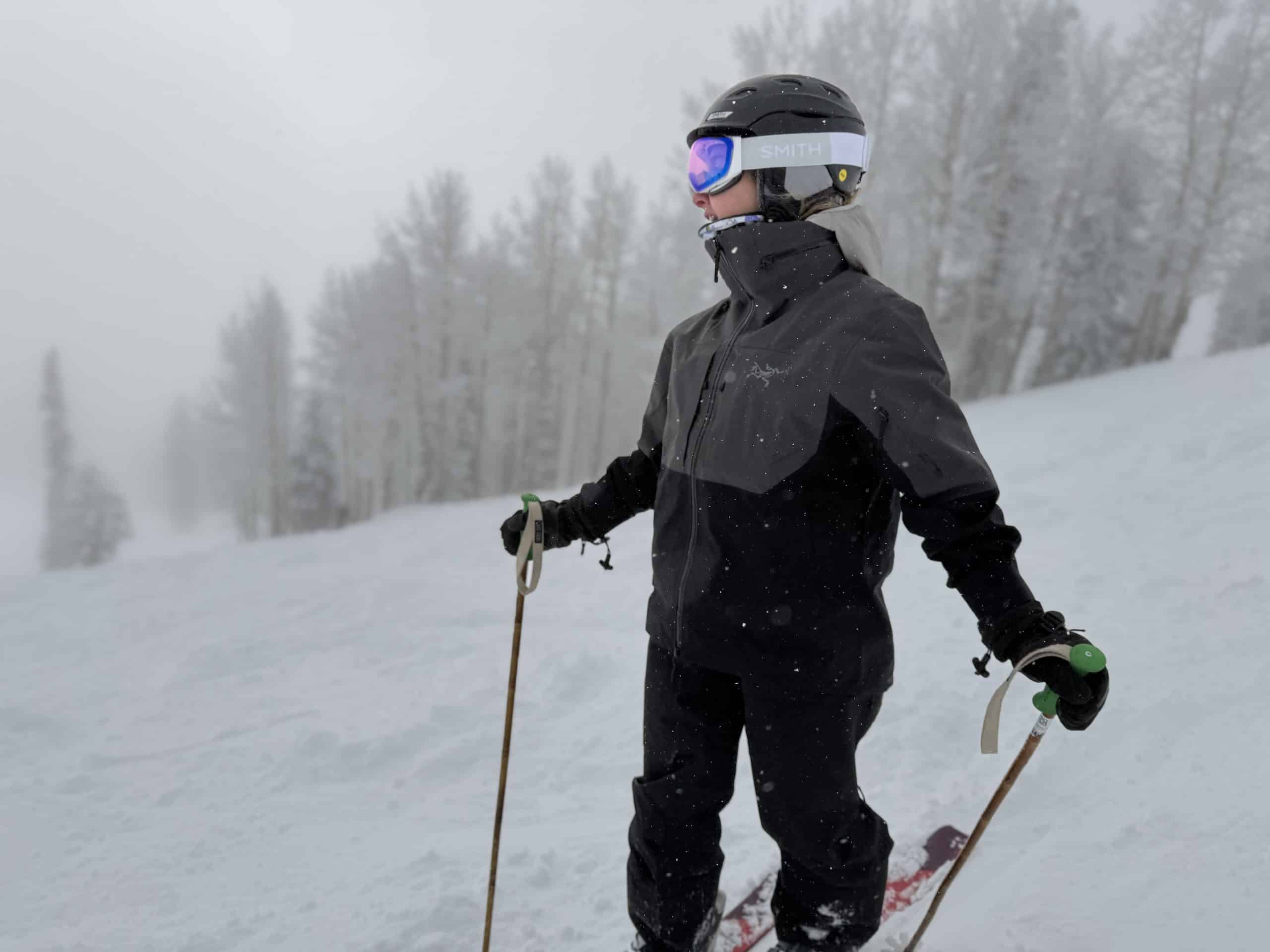 Enjoying some light snowfall in the Arc'teryx Incendia Jacket.