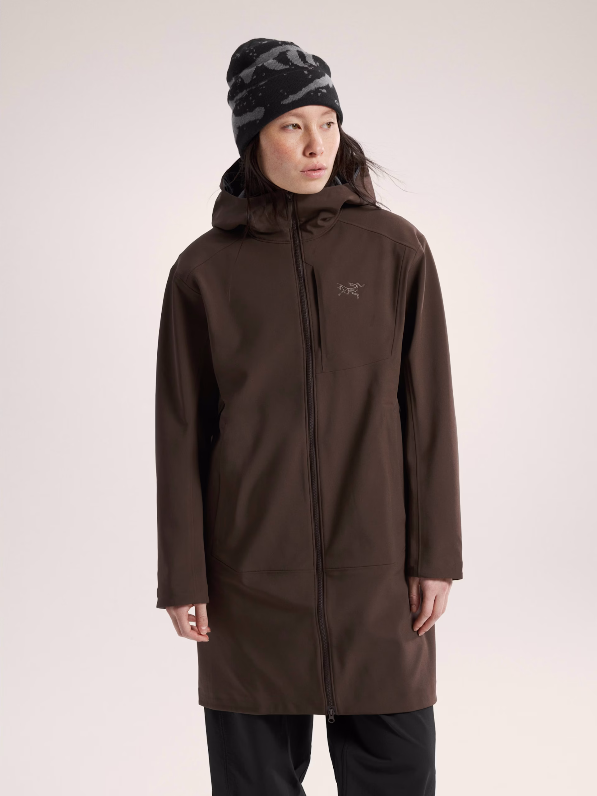 The Arc'teryx Gamma MX Coat womens softshell in Carob (brown).