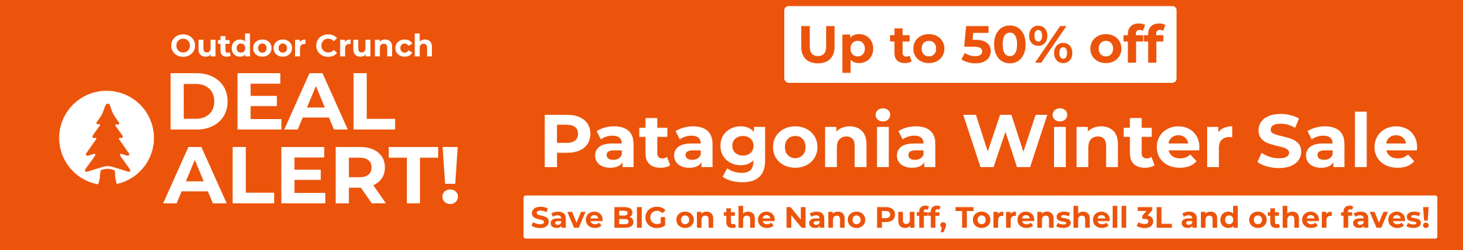 Patagonia winter sale banner.