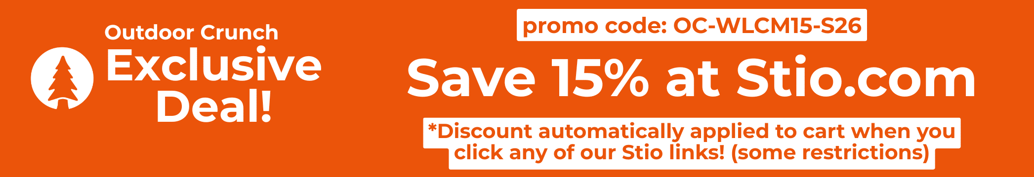 Stio exclusive promo banner.