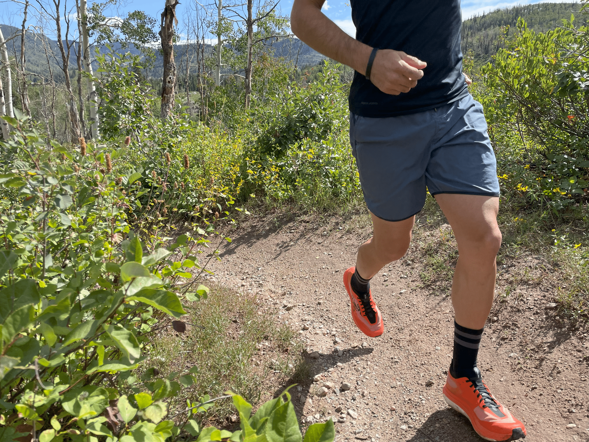 image of a trailrunner with the arcteryx sylvan pro shoe