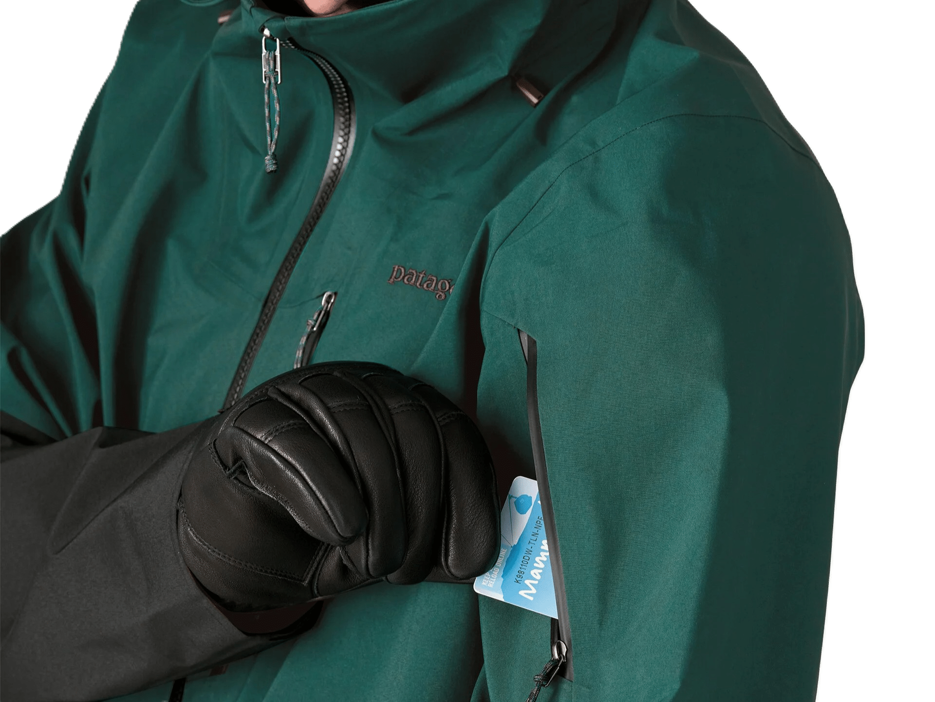 The Patagonia Untracked ski jacket men's in green.