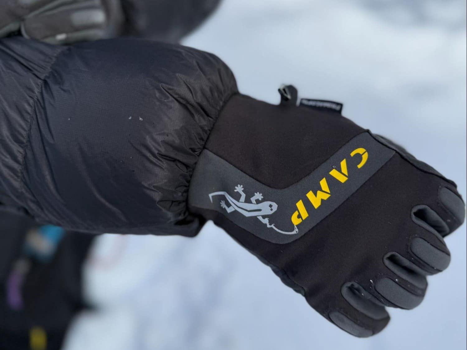 The stretch cuffs on the Patagonia Grade VII Parka shown over my gloves.