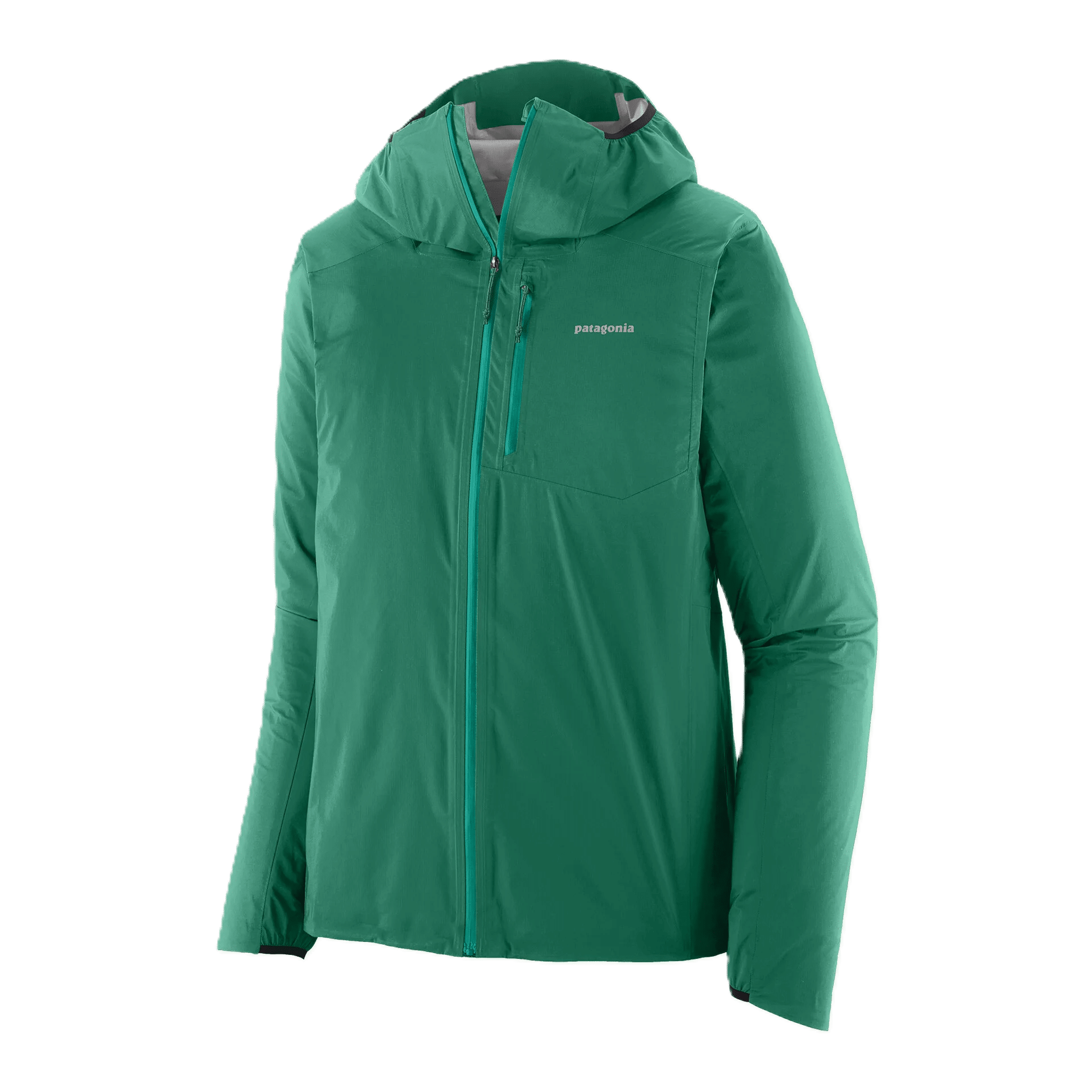 The men's Patagonia Storm Racer jacket in Gem Green.