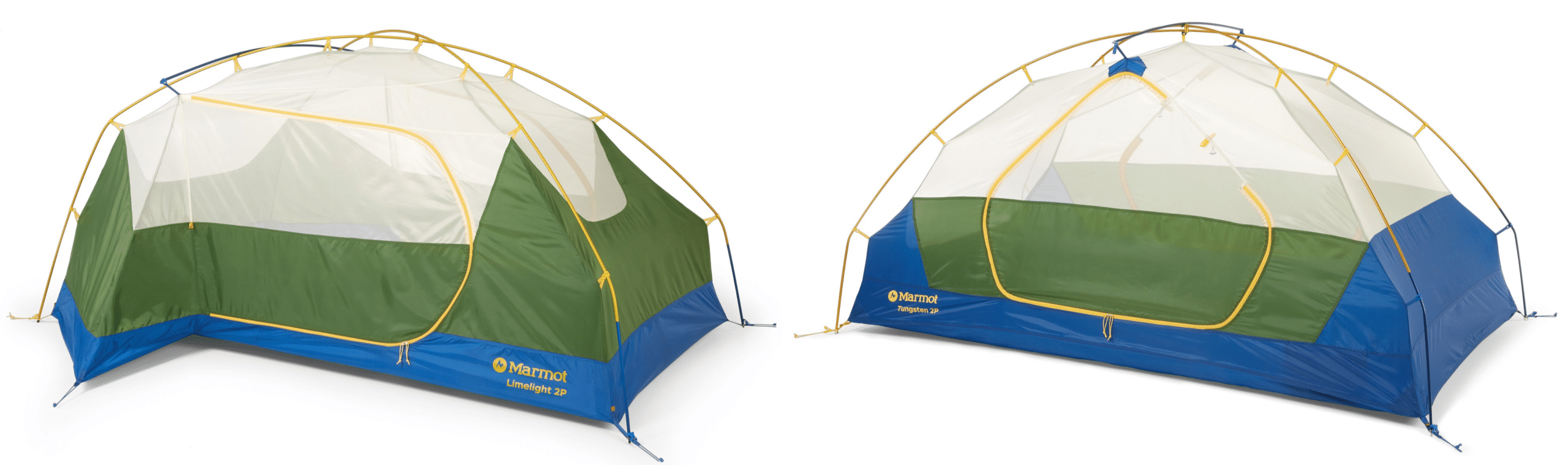 The Marmot Limelight 2 person tent compared to the Tungsten 2.